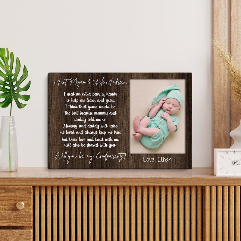 Custom Godparent Gift, Thank You Gift For Godparents, Will You Be My Godparents, Personalized Photo Frame, Godparent Proposal, Baptism Gift CANLA15_Godparents Canvas