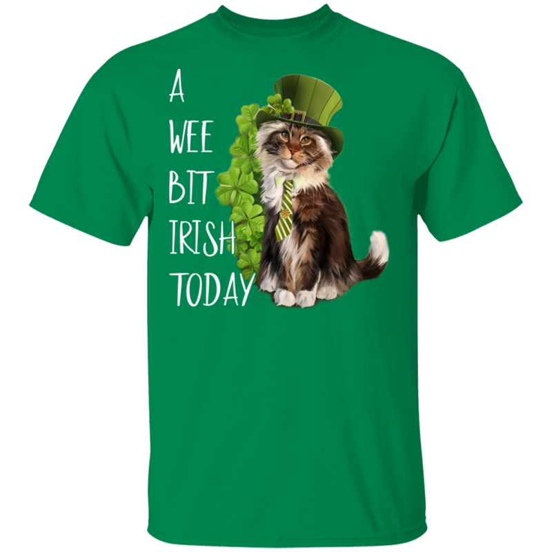 A Wee Bit Irish Today Cat Funny Gifts Patrick's Day Irish T-Shirt