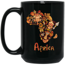 African American Coffee Mug Africa Map 11oz - 15oz Black Mug