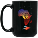 African American Coffee Mug Africa Map Star 11oz - 15oz Black Mug