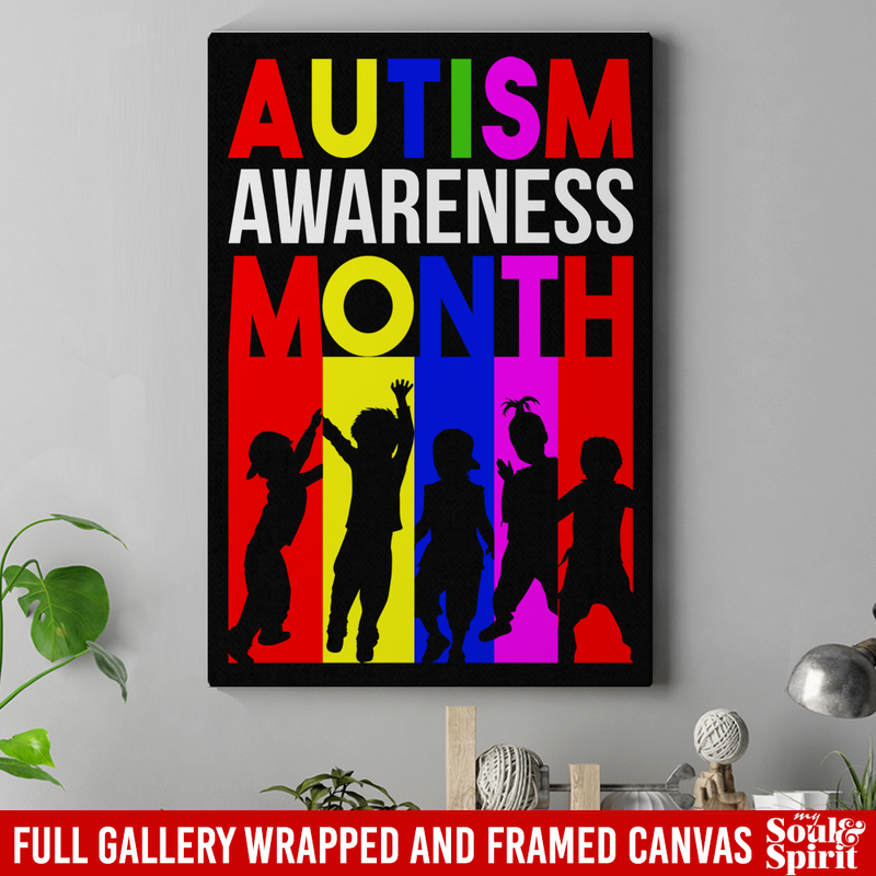 Autism Awareness Canvas - Autism Awareness Month Canvas Wall Art Decor
