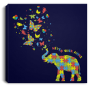 Autism Awareness Canvas - Never walk Alone Elephant Canvas Wall Art Decor