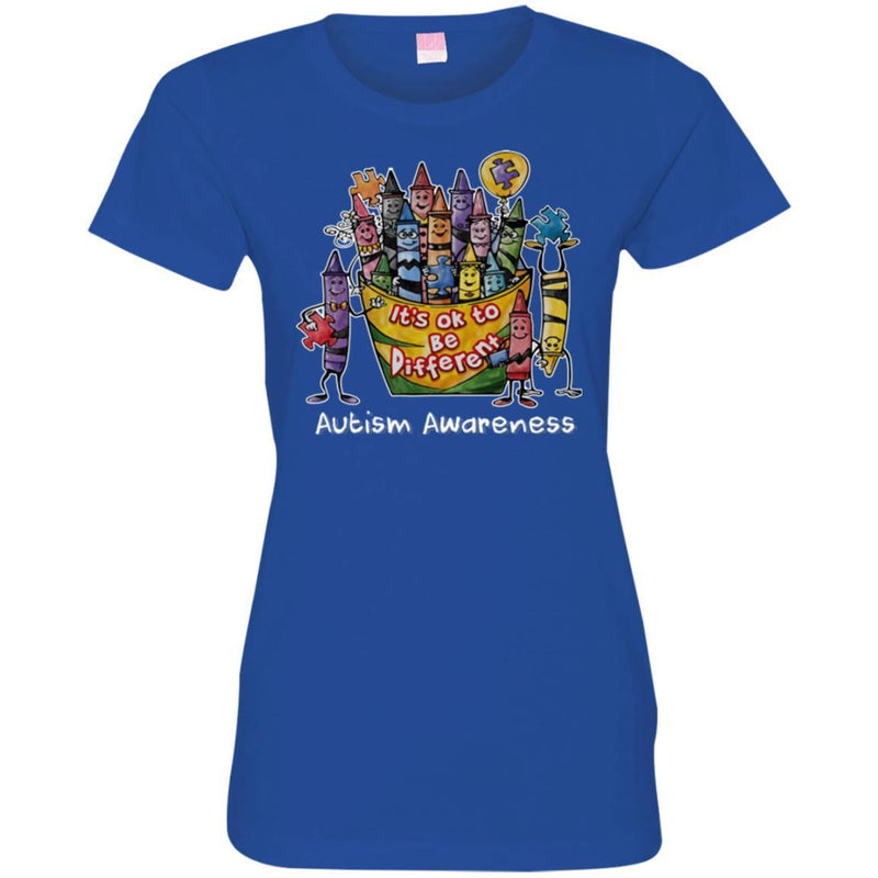 Autism T-Shirt It's Ok To Be Different Autism Awareness Paint People Puzzle Piece T Shirts CustomCat