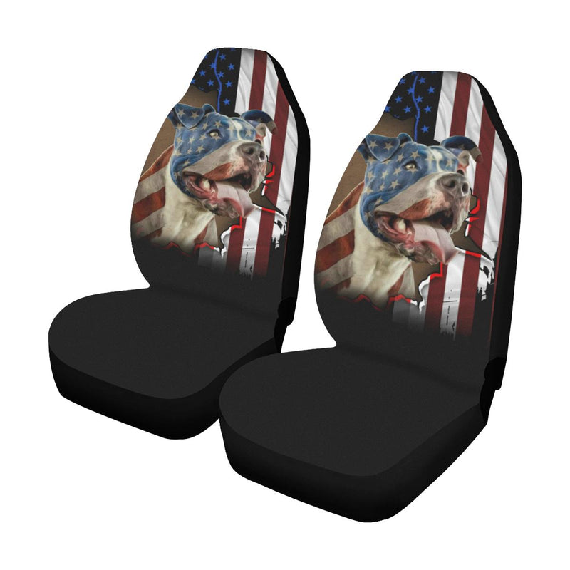 Bull Dog American Flag Car Seat Covers (Set of 2) interestprint