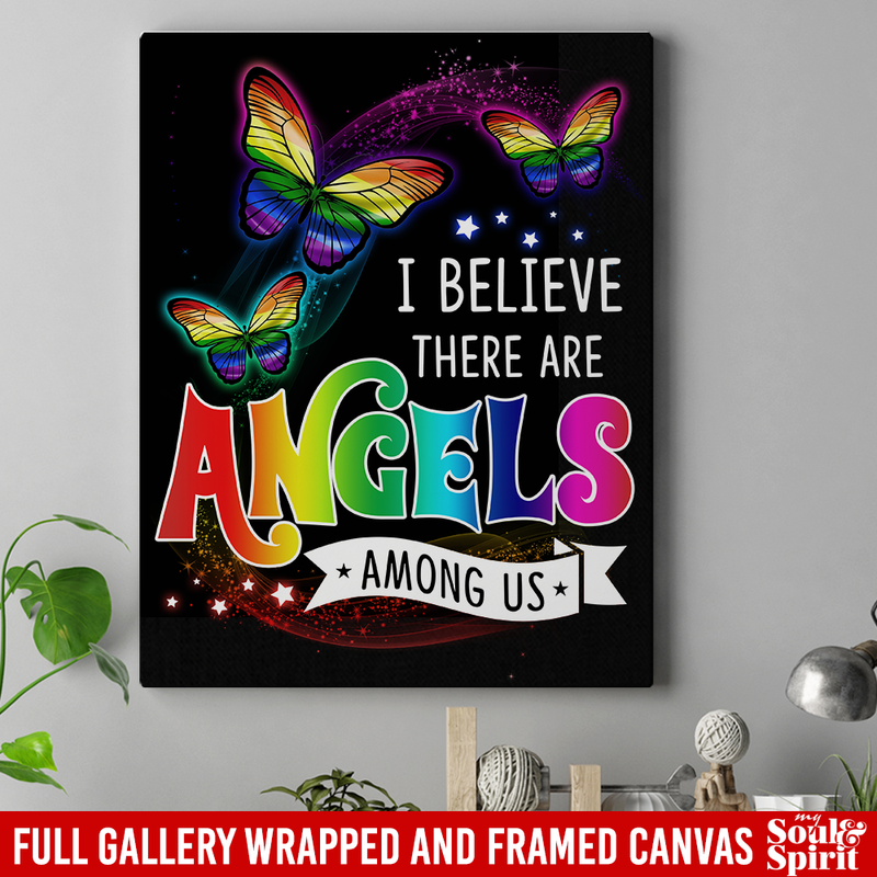 Butterfly Canvas - I Believe There Are Angels Among Us Canvas Wall Art Decor Butterfly - CANPO75 - CustomCat