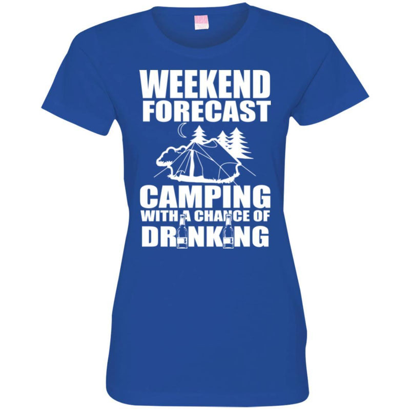 Camping T-Shirt Weekend Forecast Camping With A Change Of Drinking Funny Gift For Camper Tee Shirt CustomCat