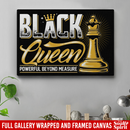 African American Canvas - Black Queen Powerful Beyond Measure Black History Month Black Girl Canvas