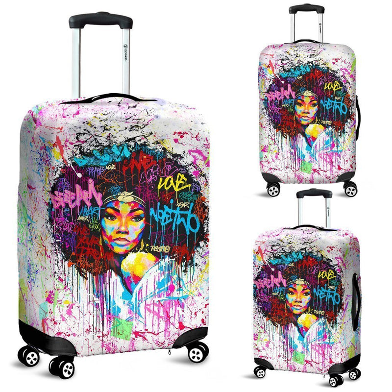 Charming Black Girl Luggage Cover interestprint