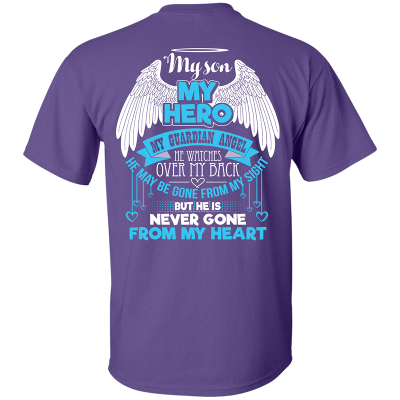 CustomCat Custom Ultra Cotton T-Shirt / Purple / Small My Son - My Hero - My Guardian Angel Tshirt