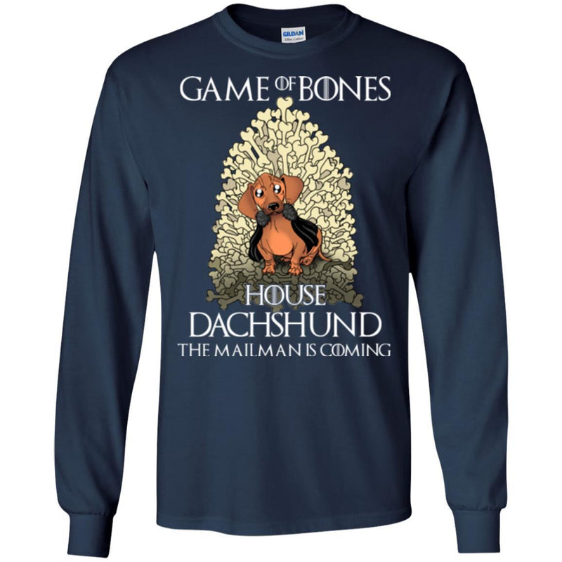 Dachshund T-Shirt Game Of Bones House Dachshund The Mailman Is Coming Funny Gift Lover Dog Tee Shirt CustomCat