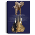 Elephant Canvas - Baby Elephant Mature Elephant Water Surface Mammoth Fiction Canvas Wall Art Decor
