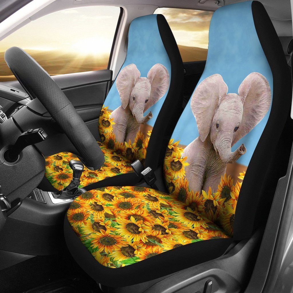 Elephant Watercolor Pattern offers Car Seat Covers Pair, 2 Front Seat Covers, Car Seat Protector, Car Accessory, Seat Cover For Car