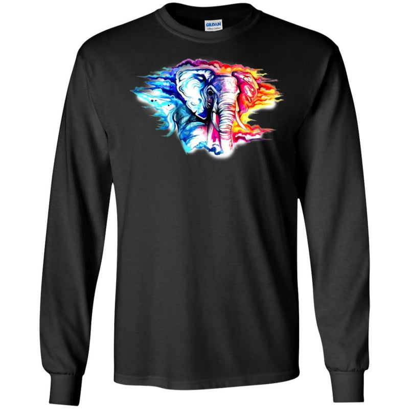 Elephant T-Shirt Colorful Elephant In Wild Hot And Cold Elephant Tee Shirt CustomCat