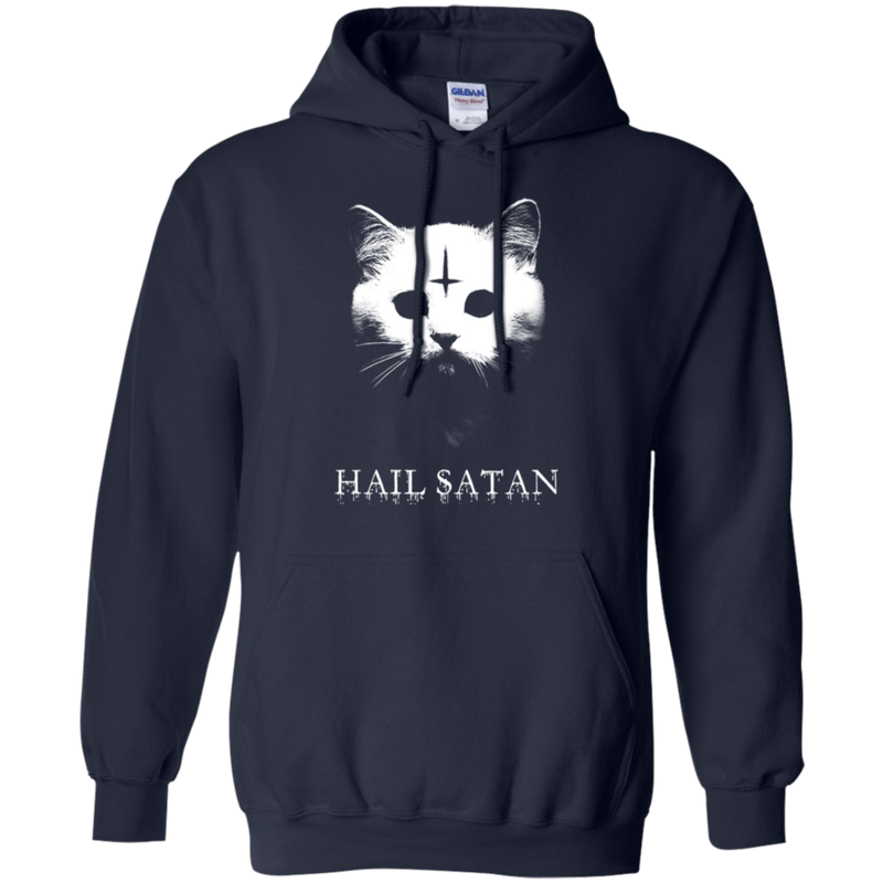 Hail satan cat funny T-shirts CustomCat