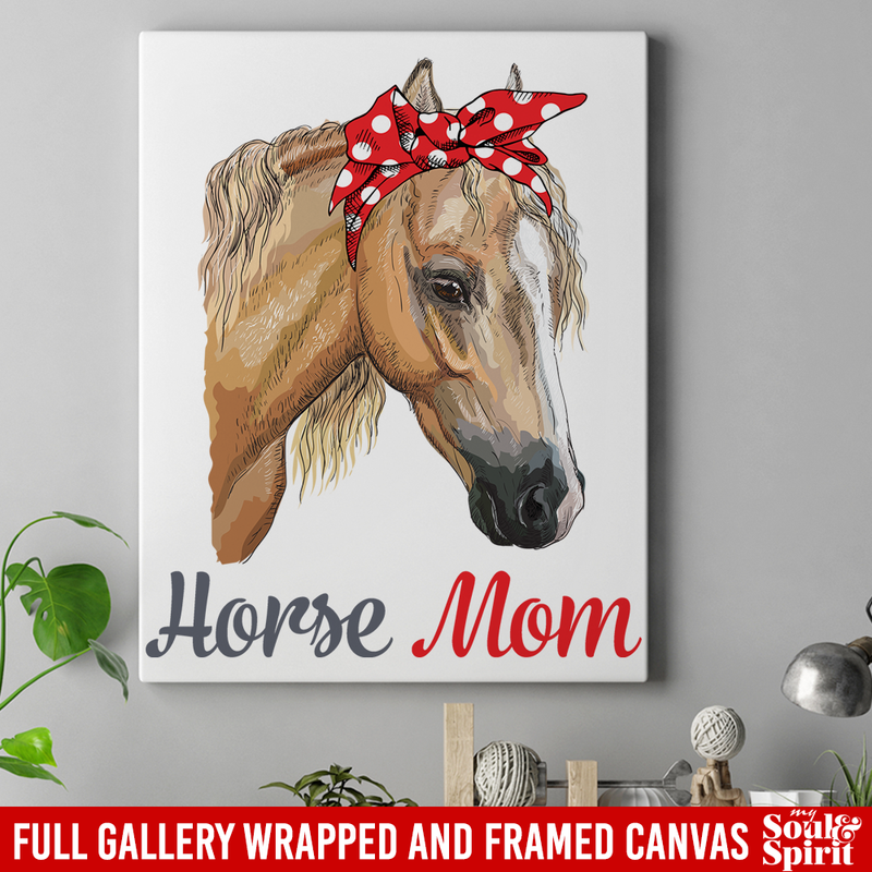 Horse Canvas - Horse Mom Gift For Lovers Horse Ribbon Canvas Wall Art Decor Horses - CANPO75 - CustomCat