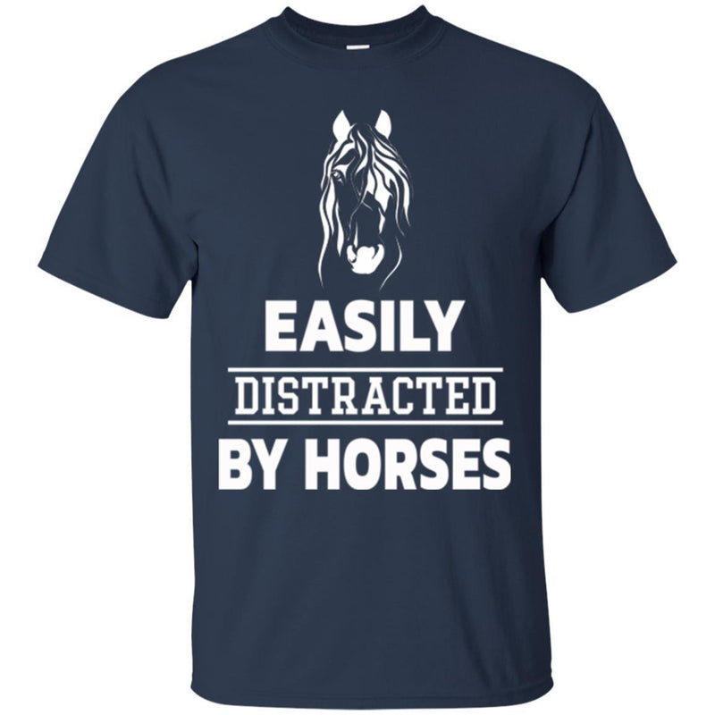 Horse T-Shirt Easily Distracted By Horses Beauty For Funny Gifts Tee Shirt CustomCat