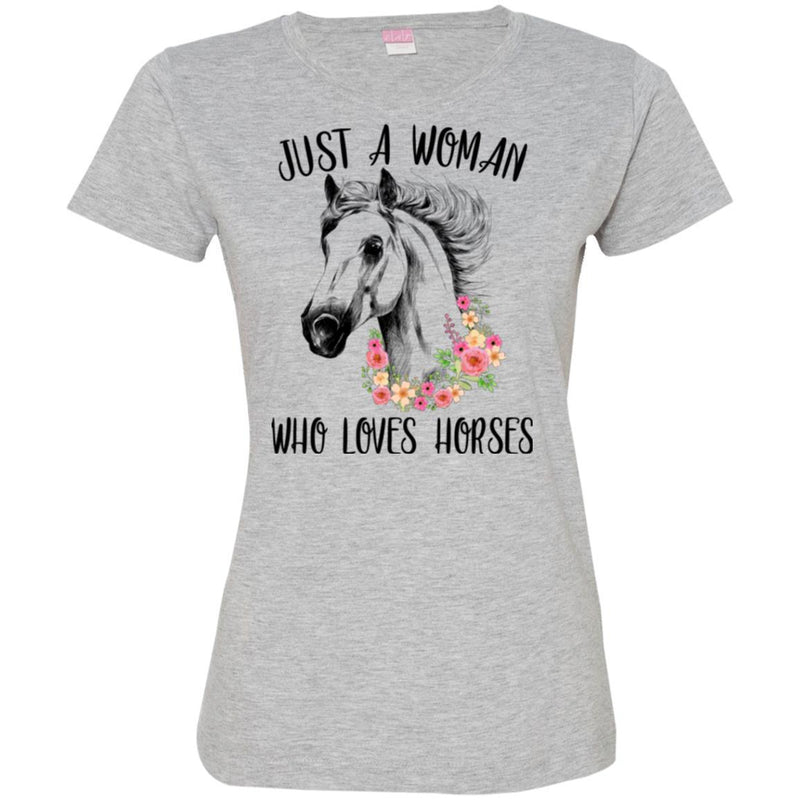 Horse T-Shirt Just Flowers For Beautiful Horse A Woman Who Loves Horse Tee Gifts Tee Shirt CustomCat