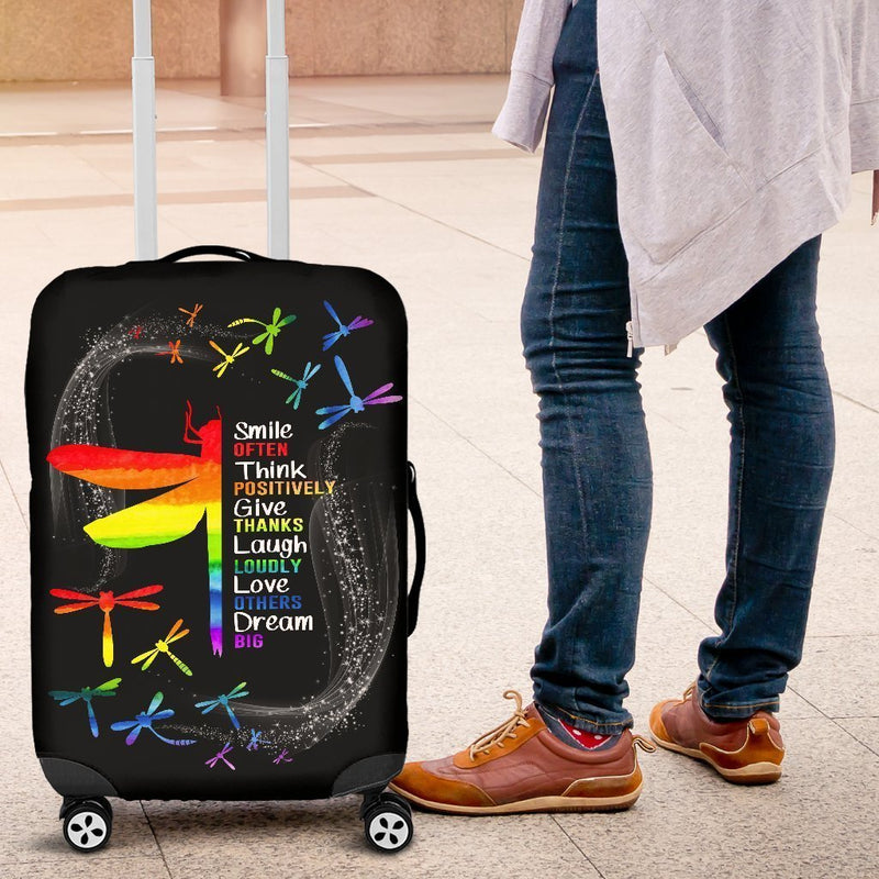 Inspirational Autism Dragonfly Luggage Cover interestprint