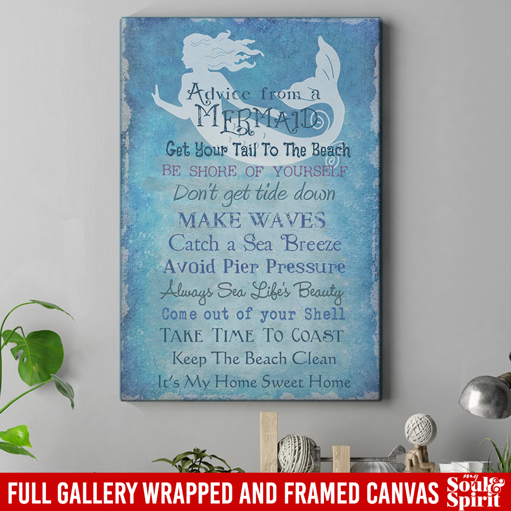 Advice From a Mermaid Canvas Wall Art Advice From a Mermaid Canvas Wall Art