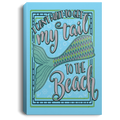 Mermaid Canvas Wall Art - I Can't Wait To Get My Tail To The Beach Card Shape For Mermaid Lovers