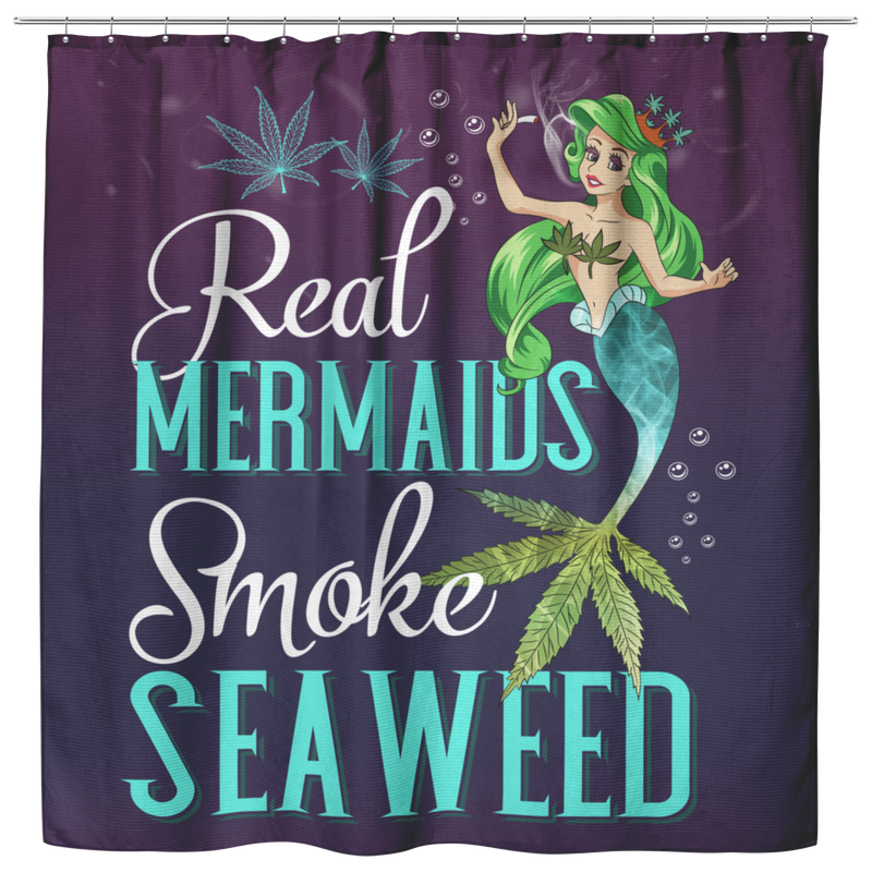 Mermaid Shower Curtains Real Mermaids Smoke Seaweed For Girls Who Are Smokers For Bathroom Decor