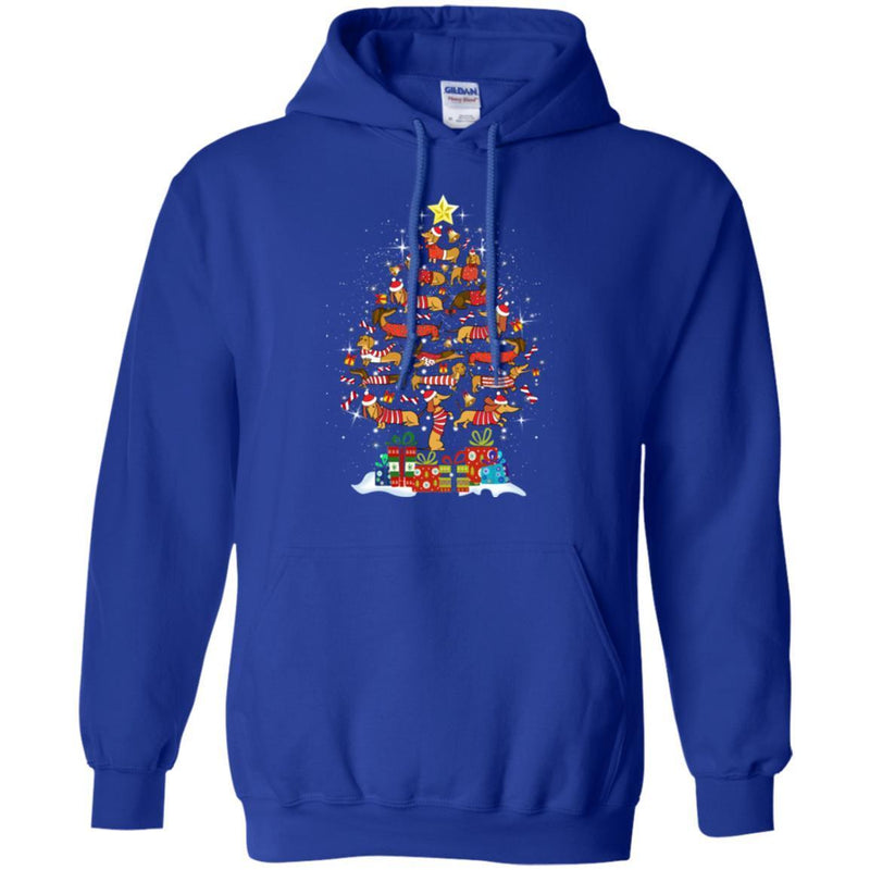 Merry Christmas Dachshund Tree Funny Gift Lover Dog Tee Shirt CustomCat
