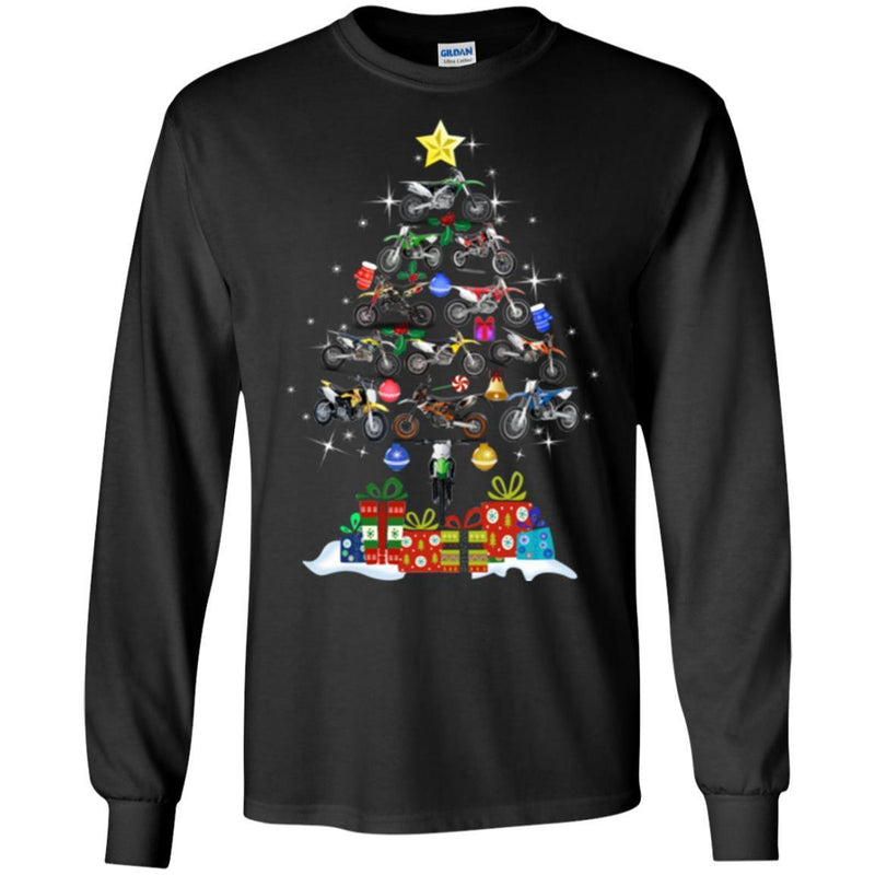 Motocross T Shirt Merry Christmas Motocross Tree Funny Gifts T Shirts CustomCat