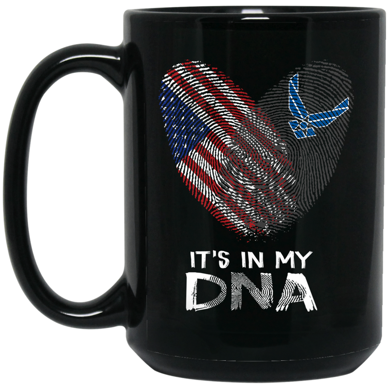 Navy Coffee Mug Veteran Fingerprints It's In My DNA Navy Veteran 11oz - 15oz Black Mug