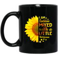 Sunflower Coffee Mug I Am Sunshine Mixed With A Little Hurricane 11oz - 15oz Black Mug CustomCat