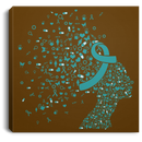 Turquoise Ribbon Awareness Canvas - Bone Tumor Awareness Canvas Wall Art Decor