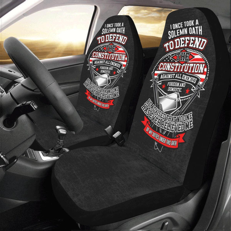I Once Took A Solemn Oath To Defend Veteran Car Seat Covers (Set of 2)