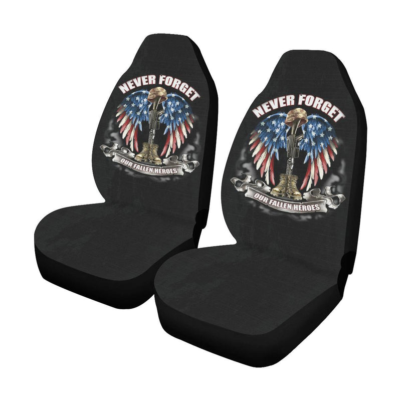 Never Forget Our Fallen Heroes Car Seat Covers (Set of 2)
