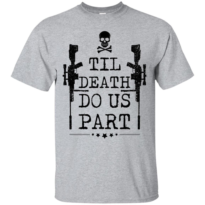 Veteran Sniper T-Shirt Til Death Do Us Part Sniper Skullcap Tee Shirts CustomCat