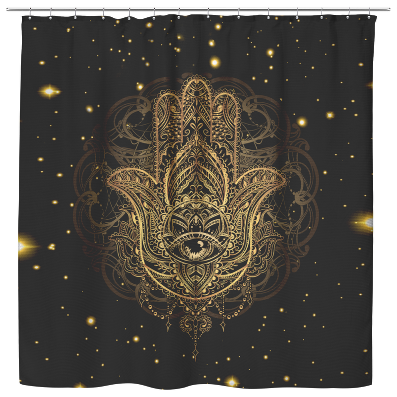 Yoga Shower Curtains Meaningful Protection Of Hamsa Hand Shower Curtains For Bathroom Decor