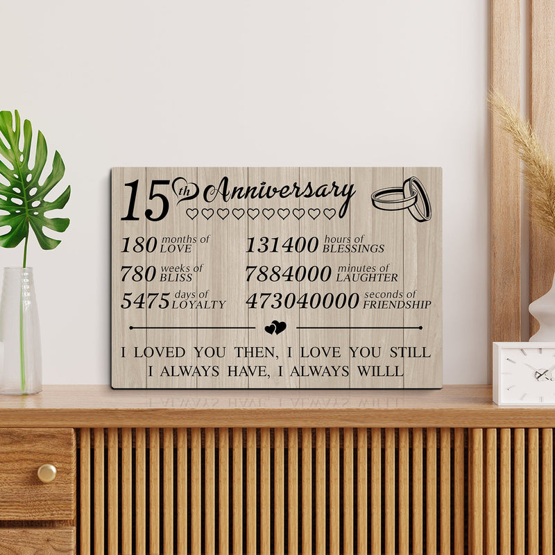 15 Year Anniversary Canvas Gifts for Boyfriend Girlfriend Husband Wife, First 15th Wedding Anniversary Canvas Gift for Him Men Her Women CANLA15_Print Anniversary Canvas