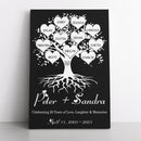 20th Anniversary Gift, Personalized Gifts Family Name Sign Canvas Wall Art Custom Family Tree Gift, Last Name Sign Wedding Anniversary Gifts CANPO15_Heart Name Canvas