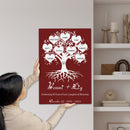 25th Anniversary Gift, Personalized Gifts Family Name Sign Canvas Wall Art Custom Family Tree Gift, Last Name Sign Wedding Anniversary Gifts CANPO15_Heart Name Canvas