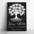 30th Anniversary Gift, Personalized Gifts Family Name Sign Canvas Wall Art Custom Family Tree Gift, Last Name Sign Wedding Anniversary Gifts CANPO15_Heart Name Canvas