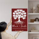 30th Anniversary Gift, Personalized Gifts Family Name Sign Canvas Wall Art Custom Family Tree Gift, Last Name Sign Wedding Anniversary Gifts CANPO15_Heart Name Canvas