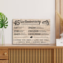 45 Year Anniversary Canvas Gifts for Boyfriend Girlfriend Husband Wife, First 45th Wedding Anniversary Canvas Gift for Him Men Her Women CANLA15_Print Anniversary Canvas