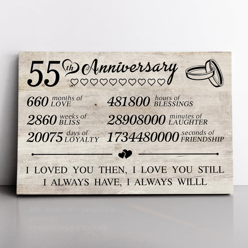 55 Year Anniversary Canvas Gifts for Boyfriend Girlfriend Husband Wife, First 55th Wedding Anniversary Canvas Gift for Him Men Her Women CANLA15_Print Anniversary Canvas