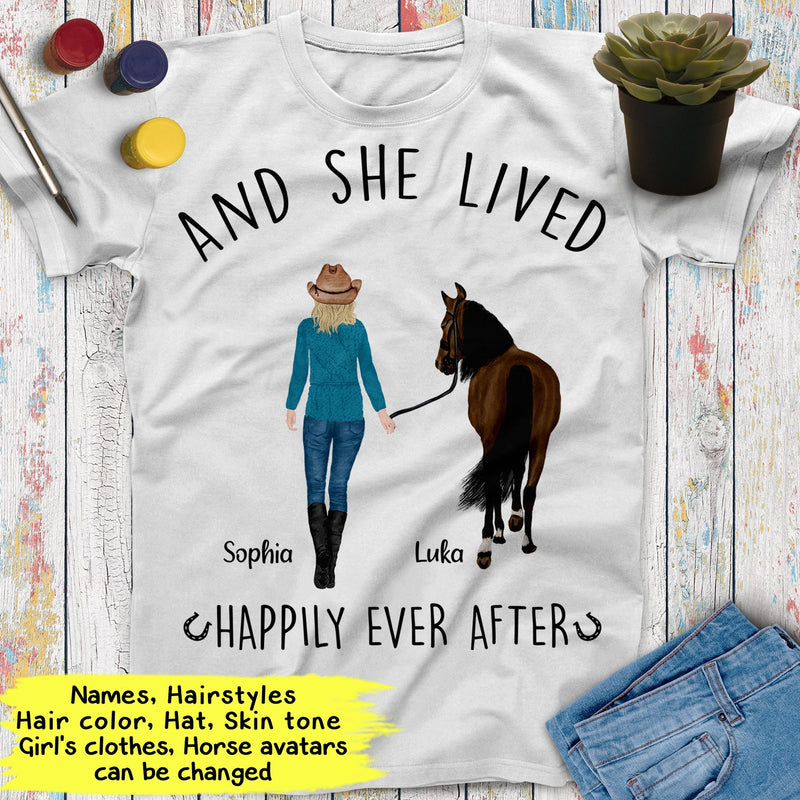 Copy of Personalized Name Horse Girl Shirt, Just A Girl Who Loves Horses, Custom Gift For Horse Lover, Best Friend Shirts, Women Shirt Cowgirl Shirt SHIRTS_Horse Shirt