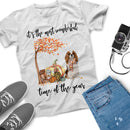 Custom Dog Painting Art Prints It's The Most Wonderful Time Of The Year Shirt Pet Dogs Personalized Dog Lover Gift, Autumn Shirt, Fall Shirt SHIRTS_Autumn Dog Girl