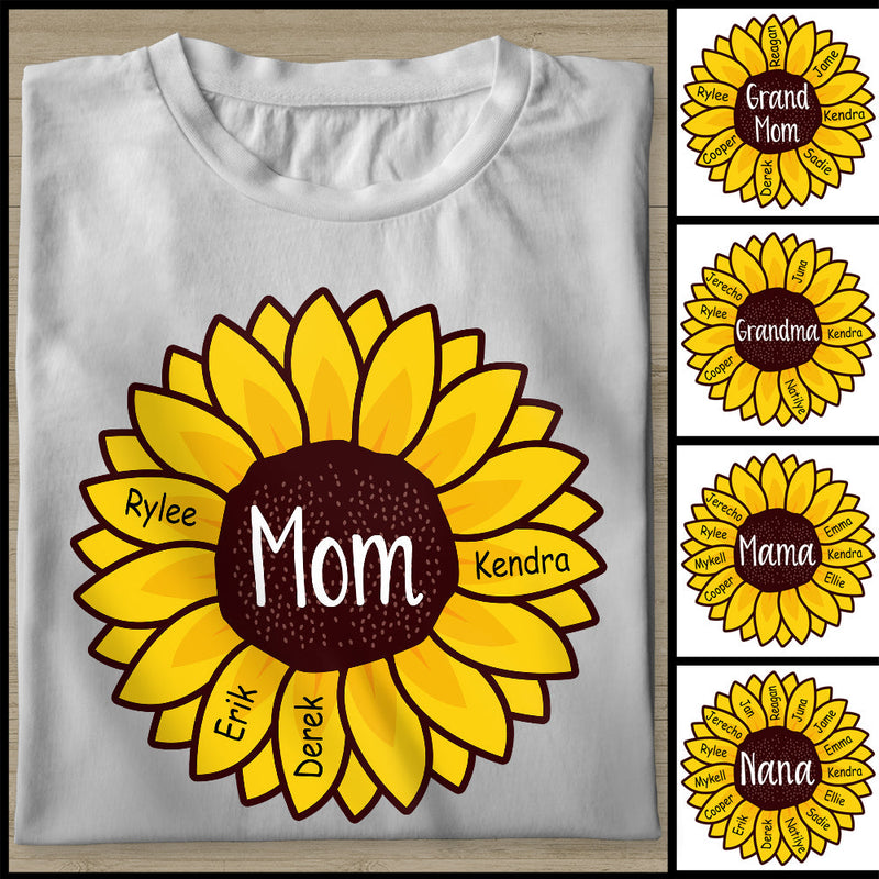 Custom Mom Nana Grandma Family Sunflower On Unisex Adult Shirt Christmas Gift SHIRTS_Sunflower Shirt