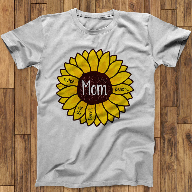 Custom Mom Nana Grandma Family Sunflower On Unisex Adult Shirt Christmas Gift SHIRTS_Sunflower Shirt