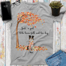 Custom Names Just A Girl Who Love Fall And Her Dogs Shirt Thanksgiving Gift Dog Lover Gift, Autumn Shirt Personalized Shirts For Women Shirt SHIRTS_Autumn Dog Girl