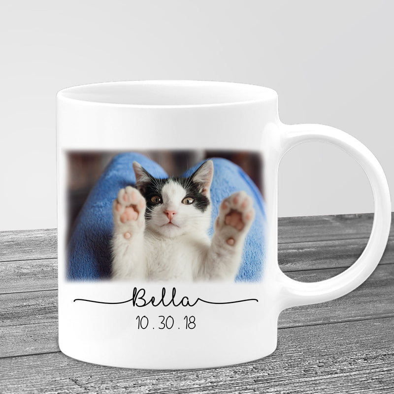 Custom Photo Name Date Personalized Pet Memorial Mug, Pet Loss, Cat Loss Gift, Dog Loss Gift, Forever In My Heart Custom Mug, Sympathy Gift MUG_Cat Mug