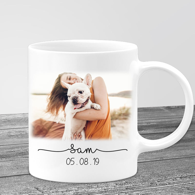 Custom Photo Name Date Personalized Pet Memorial Mug, Pet Loss, Dog Loss Gift, Cat Loss Gift, Forever In My Heart Custom Mug, Sympathy Gift MUG_Dog Mug
