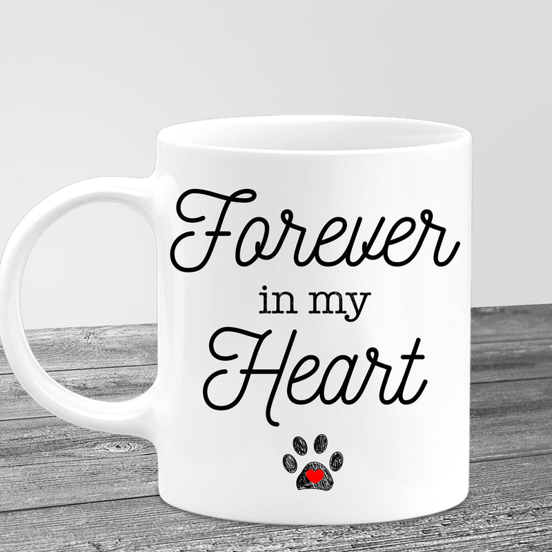 Custom Photo Name Date Personalized Pet Memorial Mug, Pet Loss, Dog Loss Gift, Cat Loss Gift, Forever In My Heart Custom Mug, Sympathy Gift MUG_Dog Mug