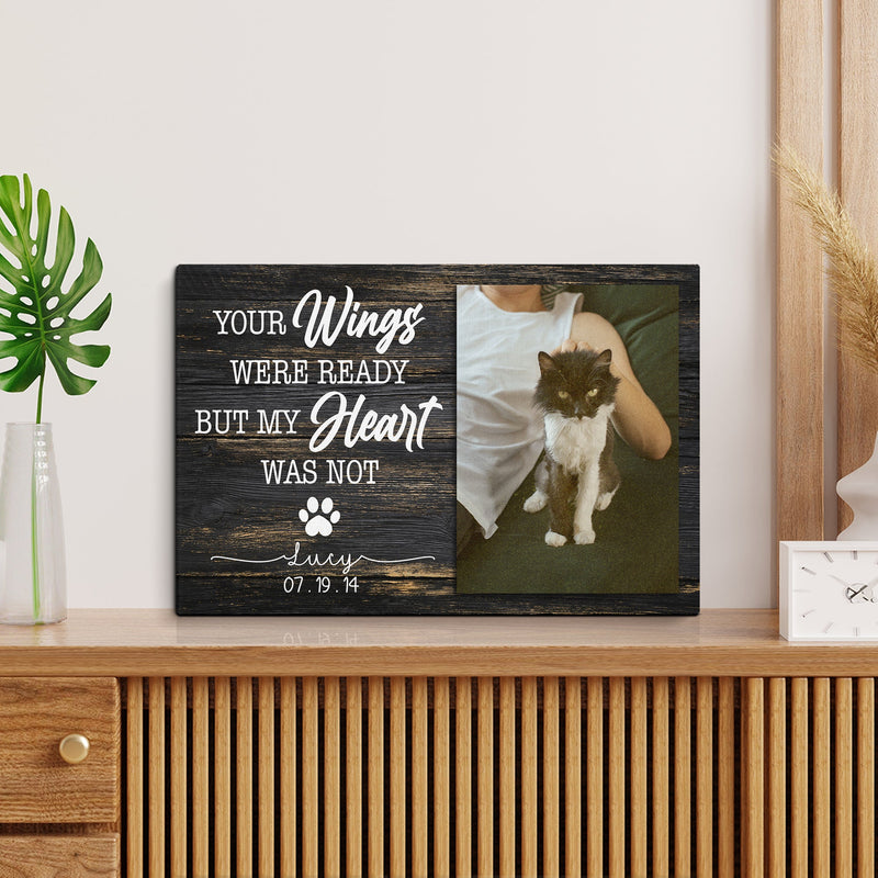 Custom Photo, Personalized Pet Memorial Canvas, Pet Loss Canvas, Cat Loss Gift, Dog Loss Gift, Your Wings Were Ready My Heart Was Not Canvas CANLA15_Miss Pet Canvas